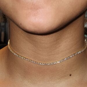 Elegant Gold Plated Tennis Choker Necklace
